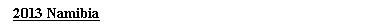 Text Box: 2013 Namibia